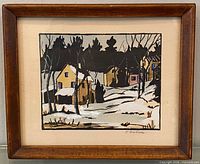 Front view of framed painting showing entire artwork and frame