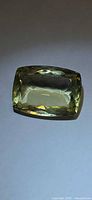 Front view of cushion-cut lemon citrine gemstone