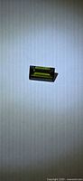 Front view of rectangular green tourmaline