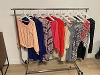 Full rack of ten Bebe garments front view