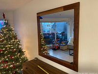 Front view of mirror hung on wall