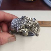 bracelet closed, showing alligator top view