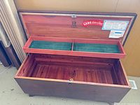 Open Lane cedar chest with tray and interior view