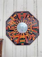 Front view showing full octagonal mosaic mirror