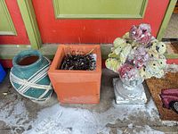 All three planters side by side on porch