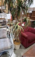 Full view of faux plant beside furniture