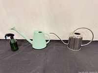 Overall view of all three items on black surface