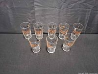 Group of seven Moose Baltimore Orioles glasses