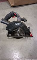 Porter Cable cordless circular saw showing overall condition and installed blade