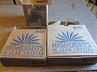 Three original Princess House boxes labeled 862, 868, 870