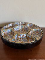 Top view showing full set assembled in base