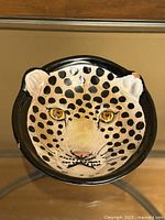 Front view of leopard face bowl