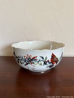 Full view of Winter Greetings ivory china bowl