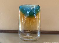 Front view of vase showing colour gradient and form