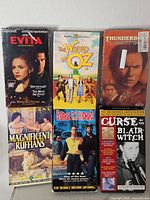 All six VHS fronts visible