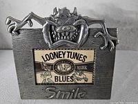 Front view of pewter-finish Taz frame with insert