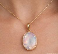 Pendant worn on neck to show scale and appearance