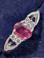 Top view showing ruby and CZ setting