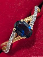 Top view showing created sapphire centre and CZ accents