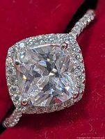 Top view of sterling silver CZ halo ring