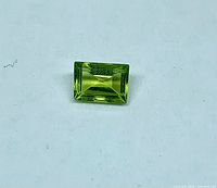 Rectangular peridot on white background
