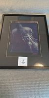 Full view of framed violin photograph