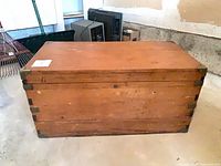 Full view of wooden chest closed