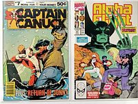 Front covers of both comic issues side by side