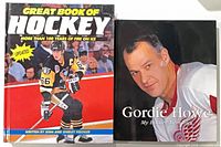 Front covers of both hardcover hockey books