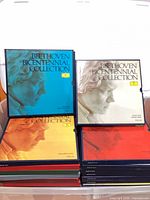 Stacked Beethoven Bicentennial Collection box sets, front covers visible