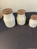 Three Denby-Langley Potpourri White canisters with lids