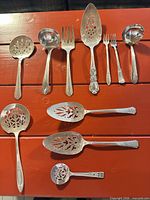 All ten utensils laid out