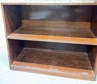 Front view showing two shelves and overall structure