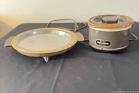 Slow cooker and warming tray full view