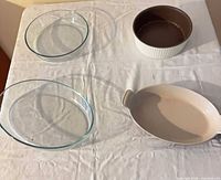 All four dishes grouped on table