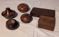 All six wooden trinket boxes group image