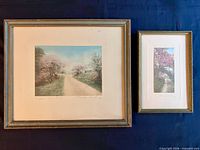 Framed pair of Wallace Nutting signed photographs