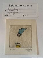 Etching in mat with gallery card visible