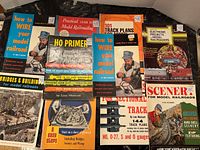 Group shot of all visible manuals laid out