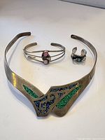 Front view of all three jewellery pieces