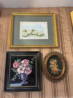 Top view showing all three framed pieces