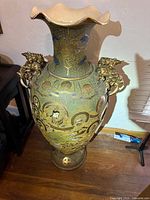 Full view of Satsuma floor vase showing overall design and height