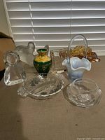 Group shot showing all eight glass pieces