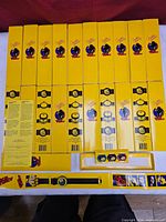Stack of 20 sealed yellow Dick Tracy Breathless Mahoney watch boxes