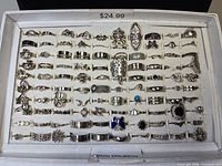 Full tray showing all rings in slots