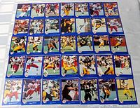 Full layout of 35 blue-border CFL cards in five rows