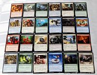 All 24 Chinese Magic: The Gathering cards laid out