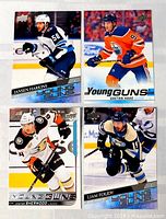 Group shot of four Upper Deck Young Guns rookie cards