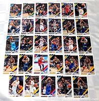 Full sheet of 30 Panini Donruss cards laid out