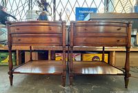 Front view of both nightstands showing overall design and finish